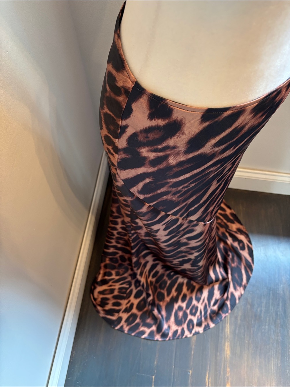 Commense Slim Leopard Print Maxi Skirt Black Brown NWT - Picture 8 of 12